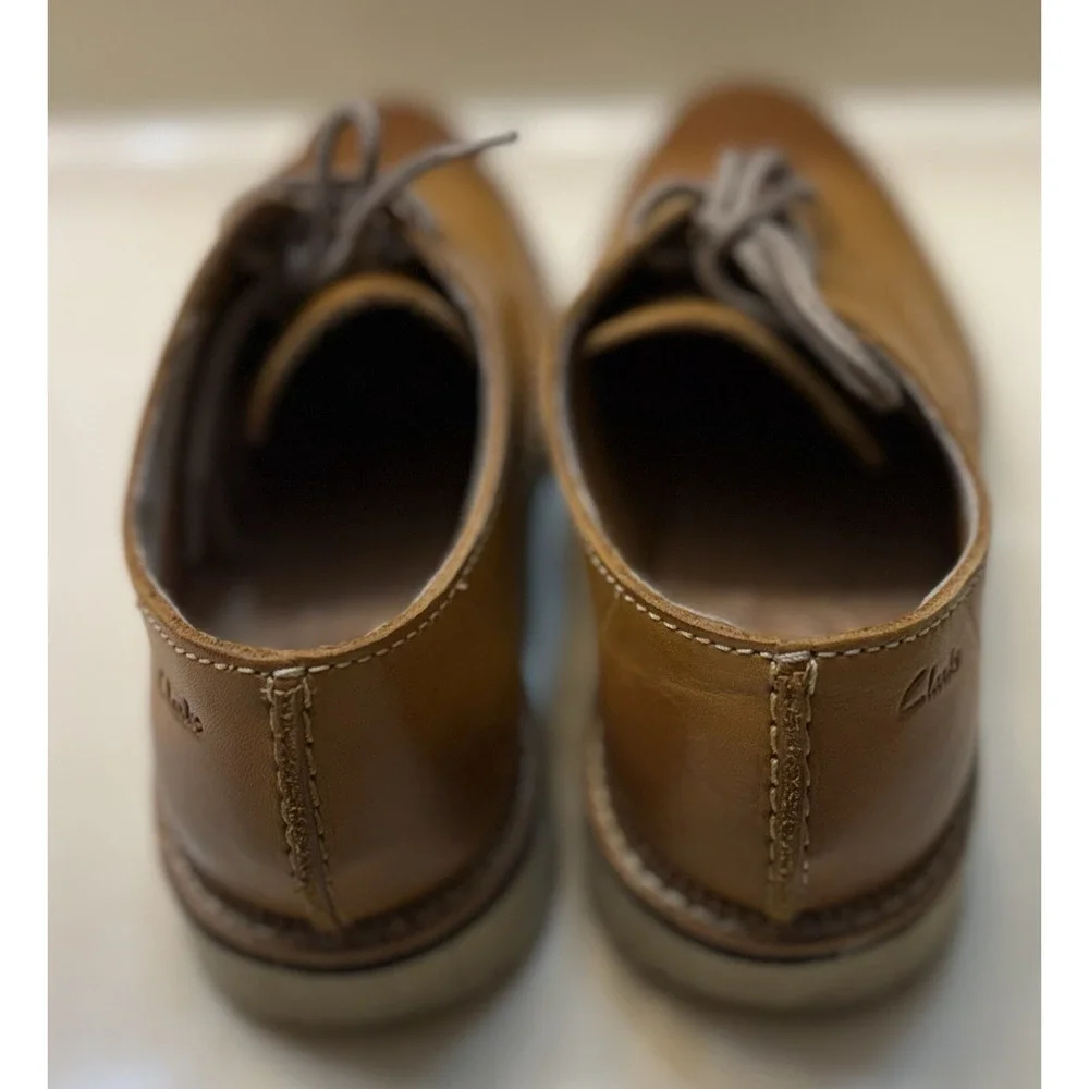 Clarks Frelan Walk Oxford Dress Shoe Size 7 1/2 Cognac
